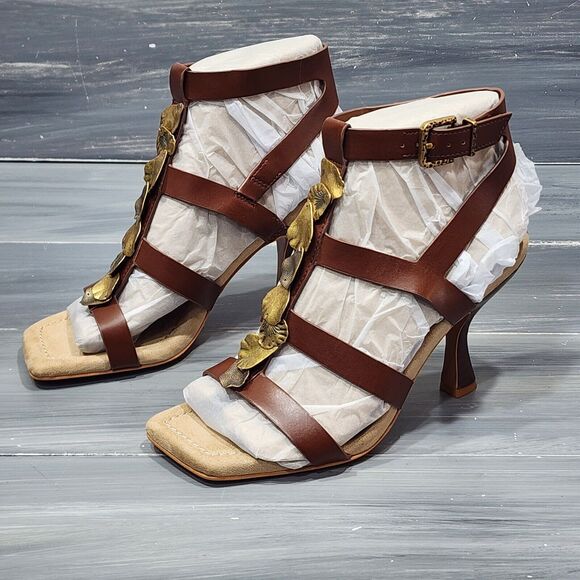 Franco Sarto Spool Heeled Sandal 5.5 M L-Rine‎ Dressy Sandal Ankle Straps - Picture 3 of 12